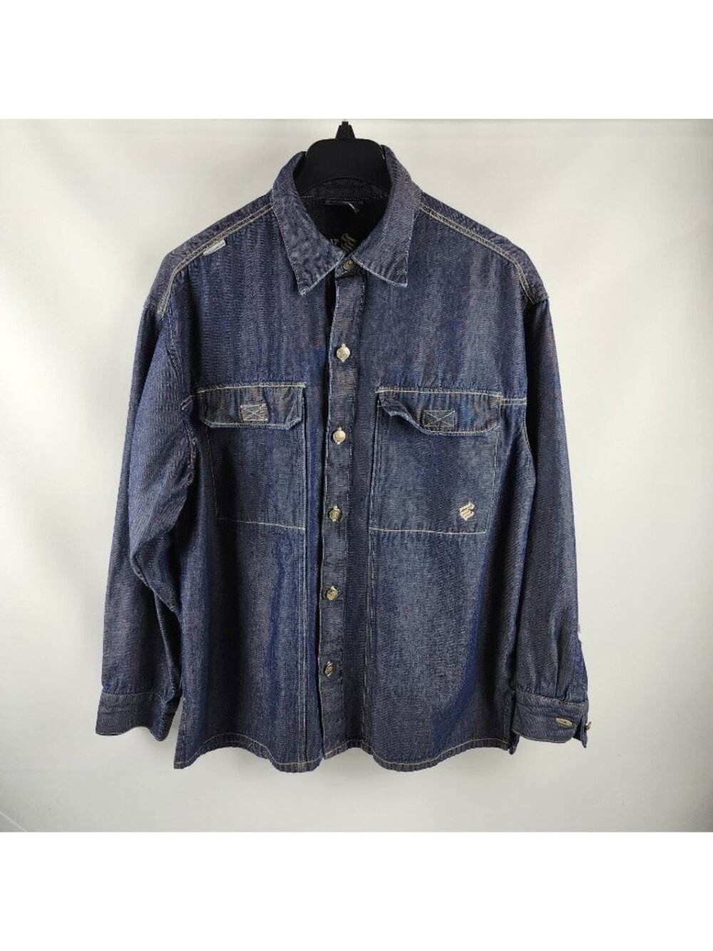 Rocawear Shirt Mens XL Blue Vintage Jean Hip Hop L/S Button Up